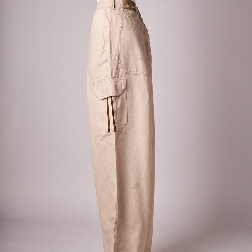 1990s Deadstock Tan Wide Split Skateboarding Cargo Pants